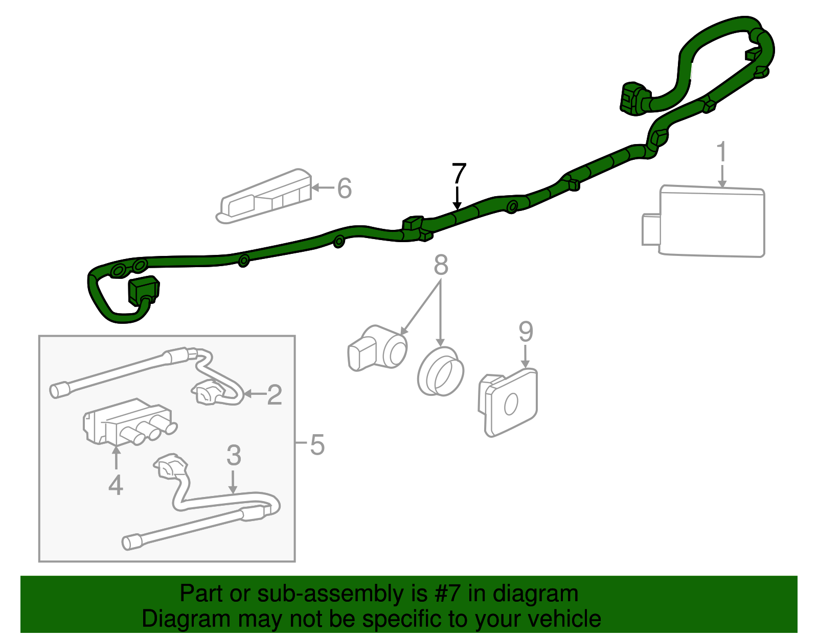 Rear Object Alarm Sensor Wiring Harness - GM (84428892)