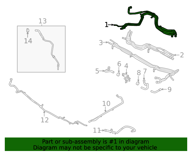 Genuine OEM Drive Motor Battery Pack Coolant Hose Part ML3Z18B402L