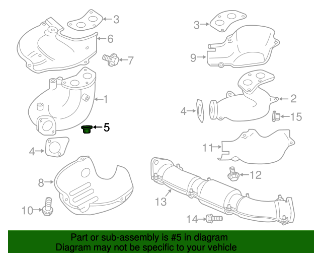 20022020 Subaru Exhaust Manifold Heat Shield Nut 902370029