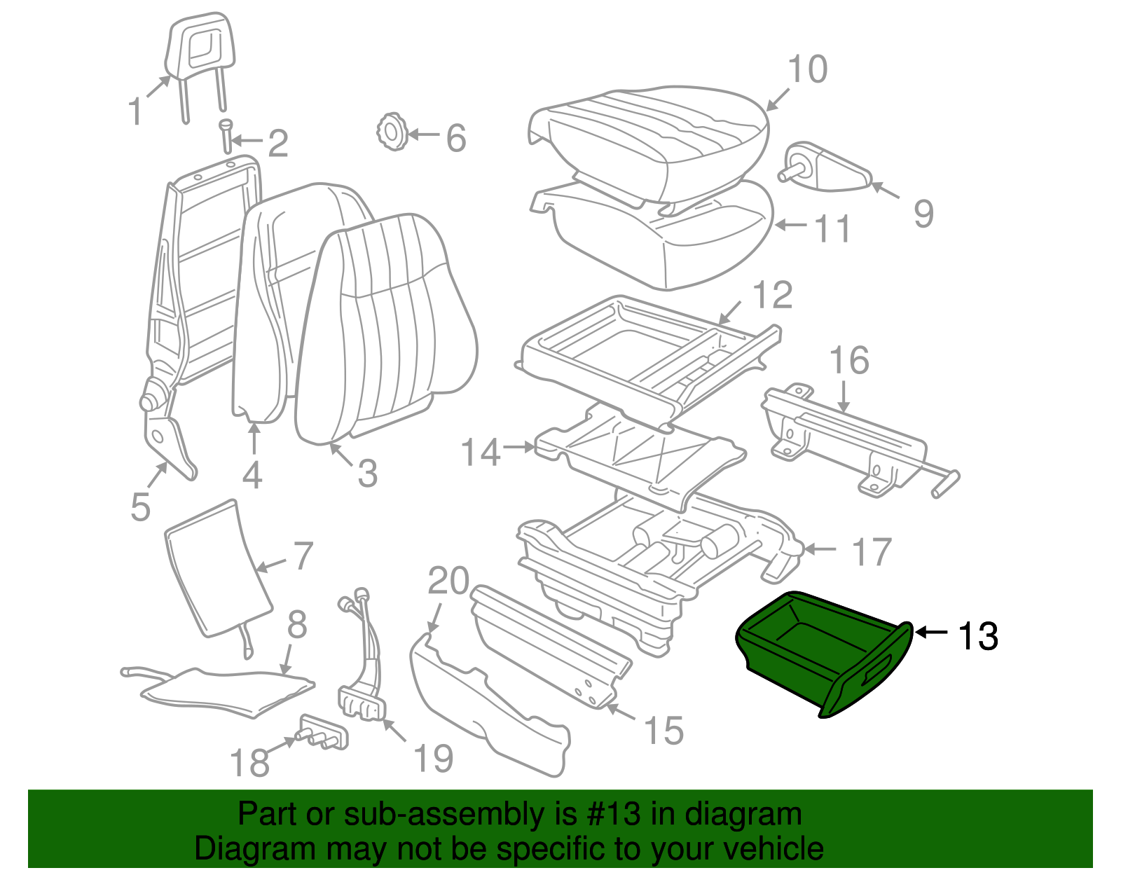 Tray Assembly, P/Seat Stor *Ebony - GM (12459691)