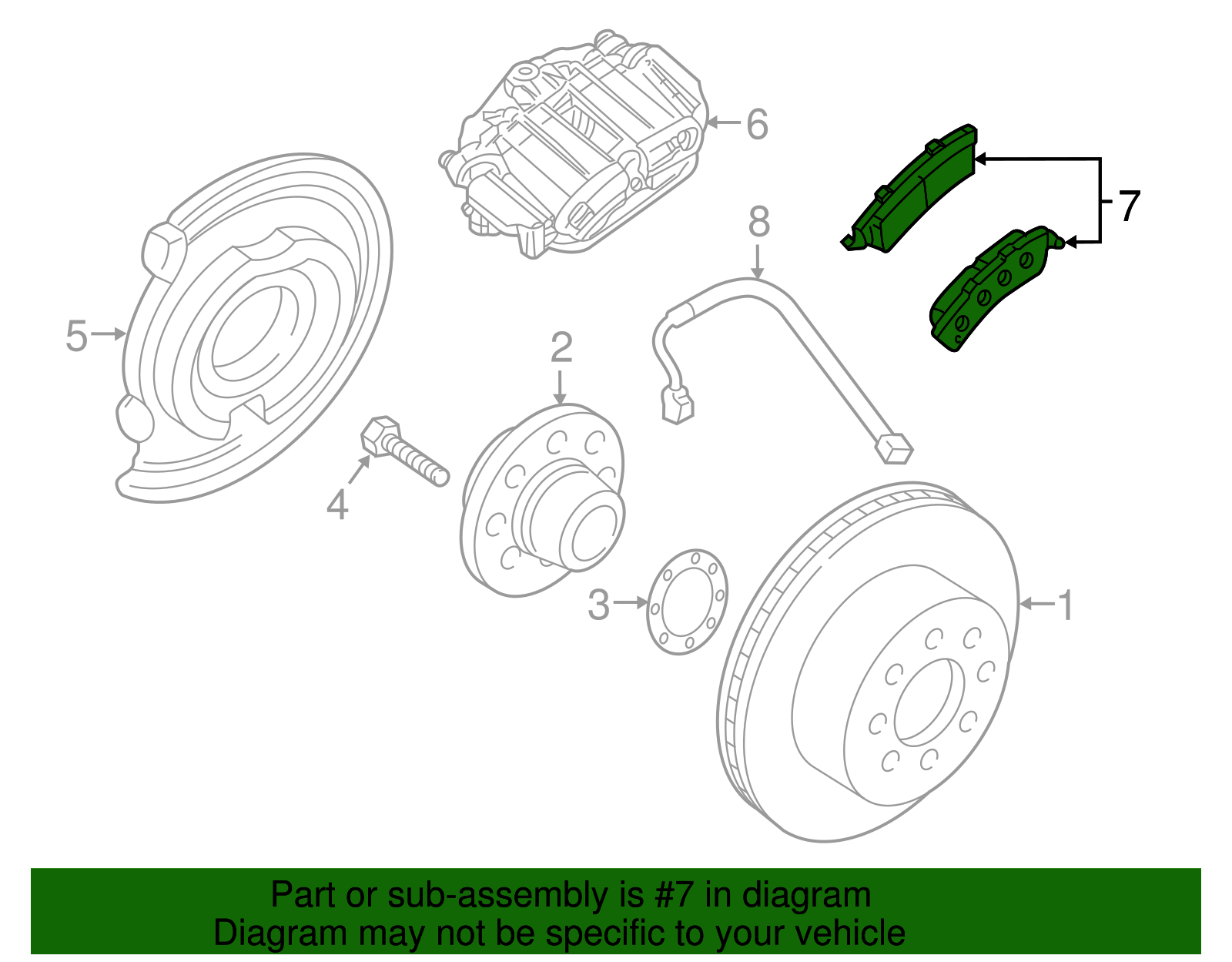 Rear Disc Brake Pad Set with Clips - GM (84394374)