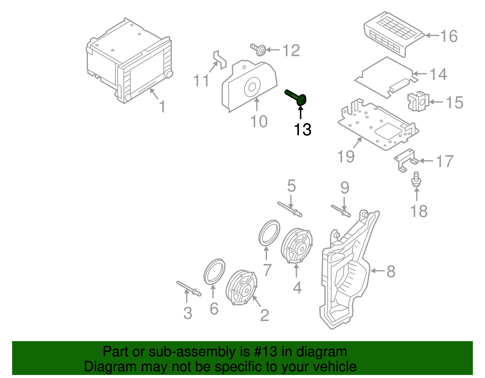 Rear Speaker Rivet - Volkswagen (N-911-823-01)