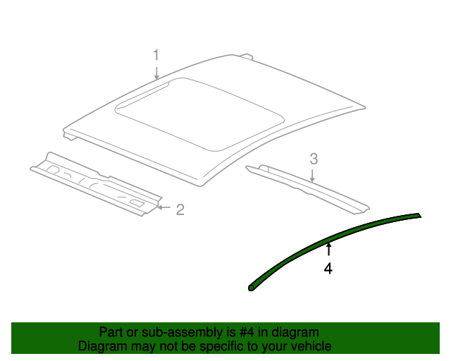 20062011 Buick Lucerne Driver Side Roof Panel Joint Finish Molding