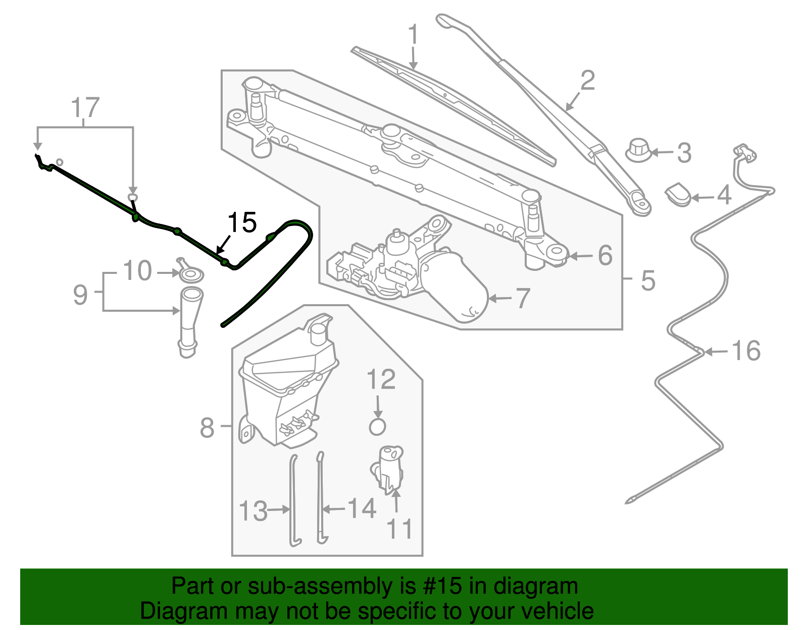 Windshield Washer Nozzle Hose - GM (96650558)