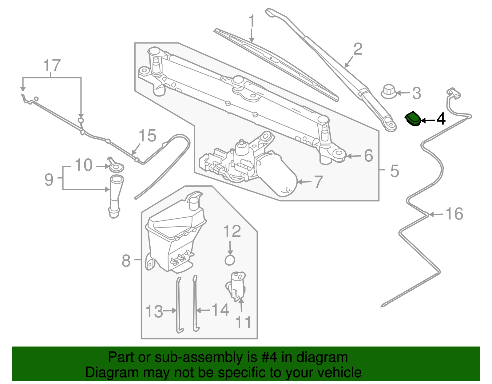 Windshield Wiper Arm Nut Cap - GM (96262507)