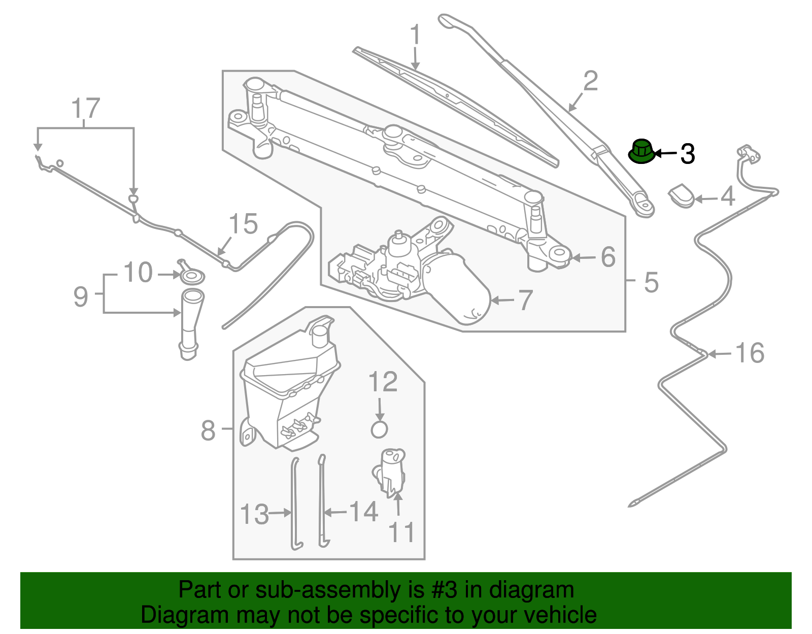 Windshield Wiper Arm Nut - GM (94515394)