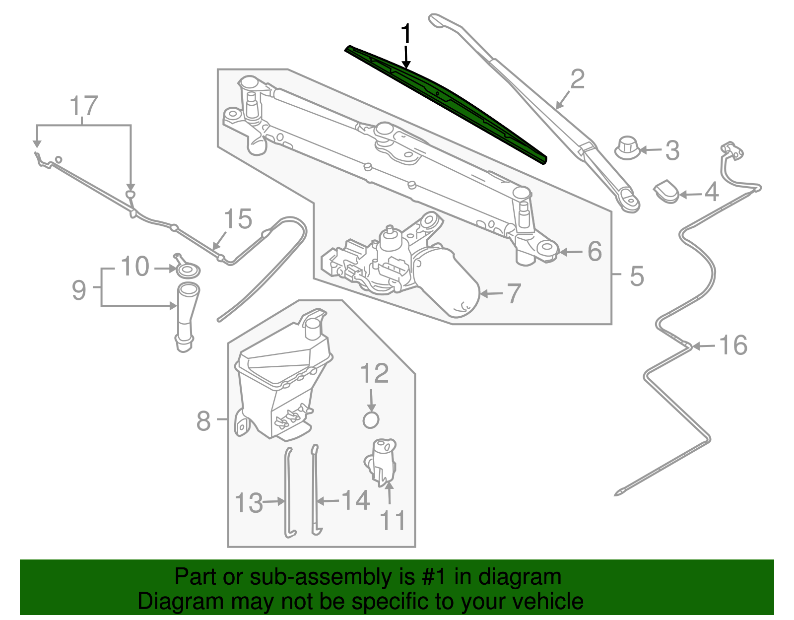 Windshield Wiper Blade - GM (95980789)