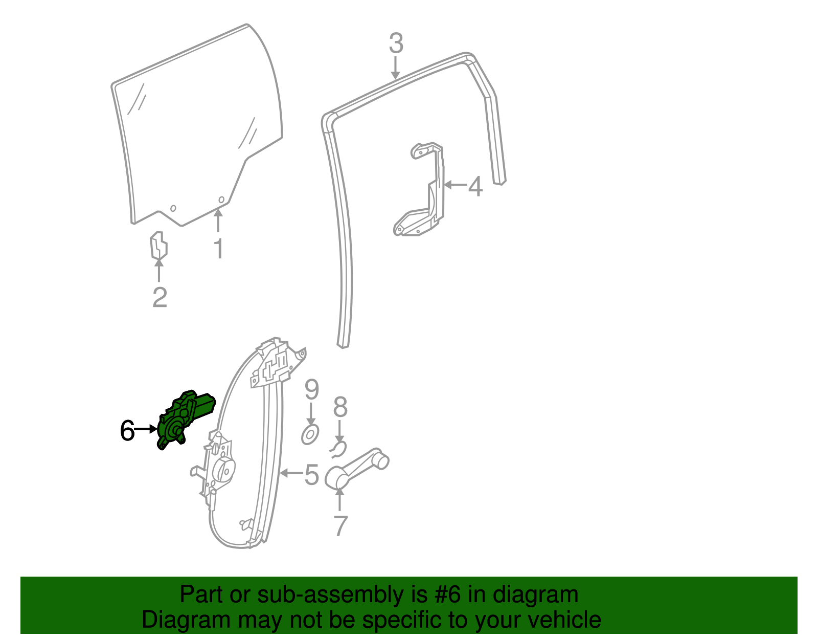 Rear Side Door Power Window Regulator Motor - GM (95391355)