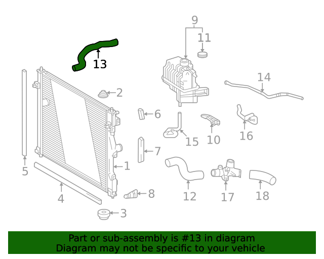 20212023 Toyota Mirai Radiator Hose 1657777070 Toyota Parts Center