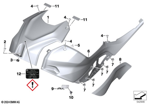 Motorcycle Trim Section, Windshield for 2024 BMW-Motorrad S 1000 R 
