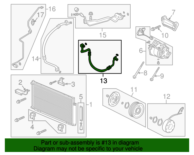 80315TL2A01 Discharge Hose 20092014 Acura TSX Acura Express Parts