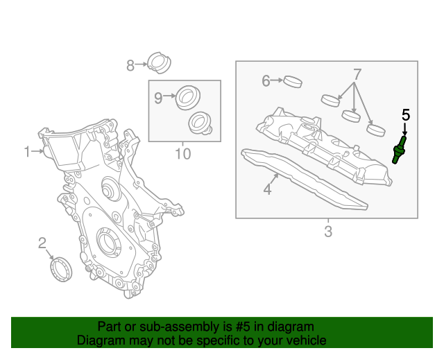 AA5Z6C519A Engine Valve Cover Grommet 20102015 Ford Ford OEM