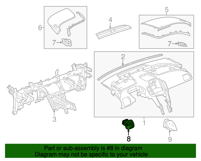 22740286 GM Jet Black Driver Side Instrument Panel Outer Air Outlet