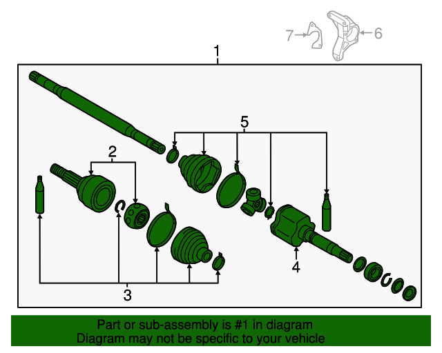 20192020 Nissan Leaf Axle Assembly Driver's Side (LH) 391015SN0A