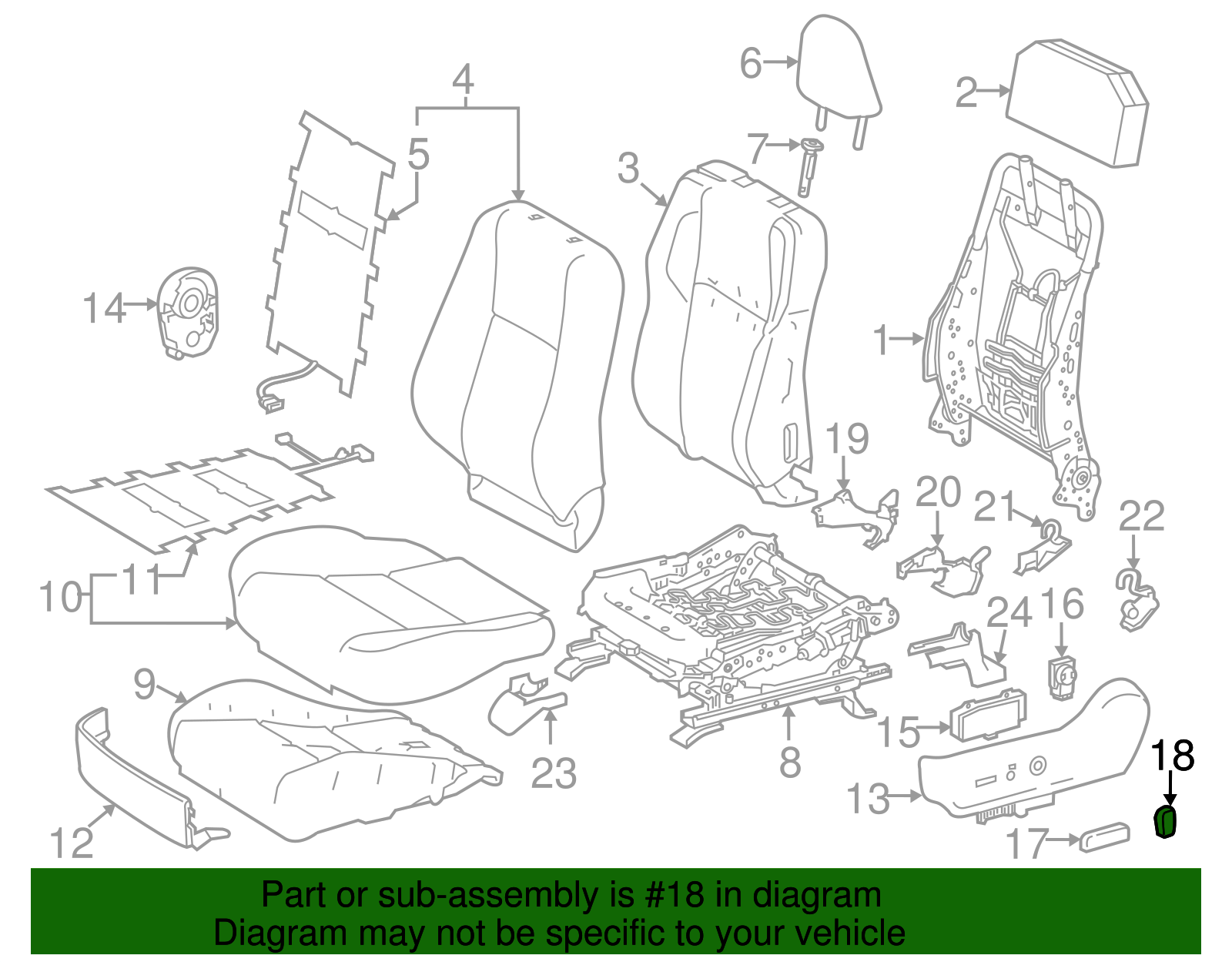 Recline Knob - Toyota (84921-22090-C0)