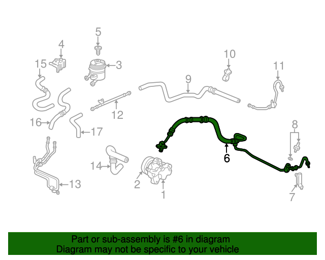 2002-2006 Acura RSX Power Steering Pressure Hose 53713-S6M-A04 | Acura ...