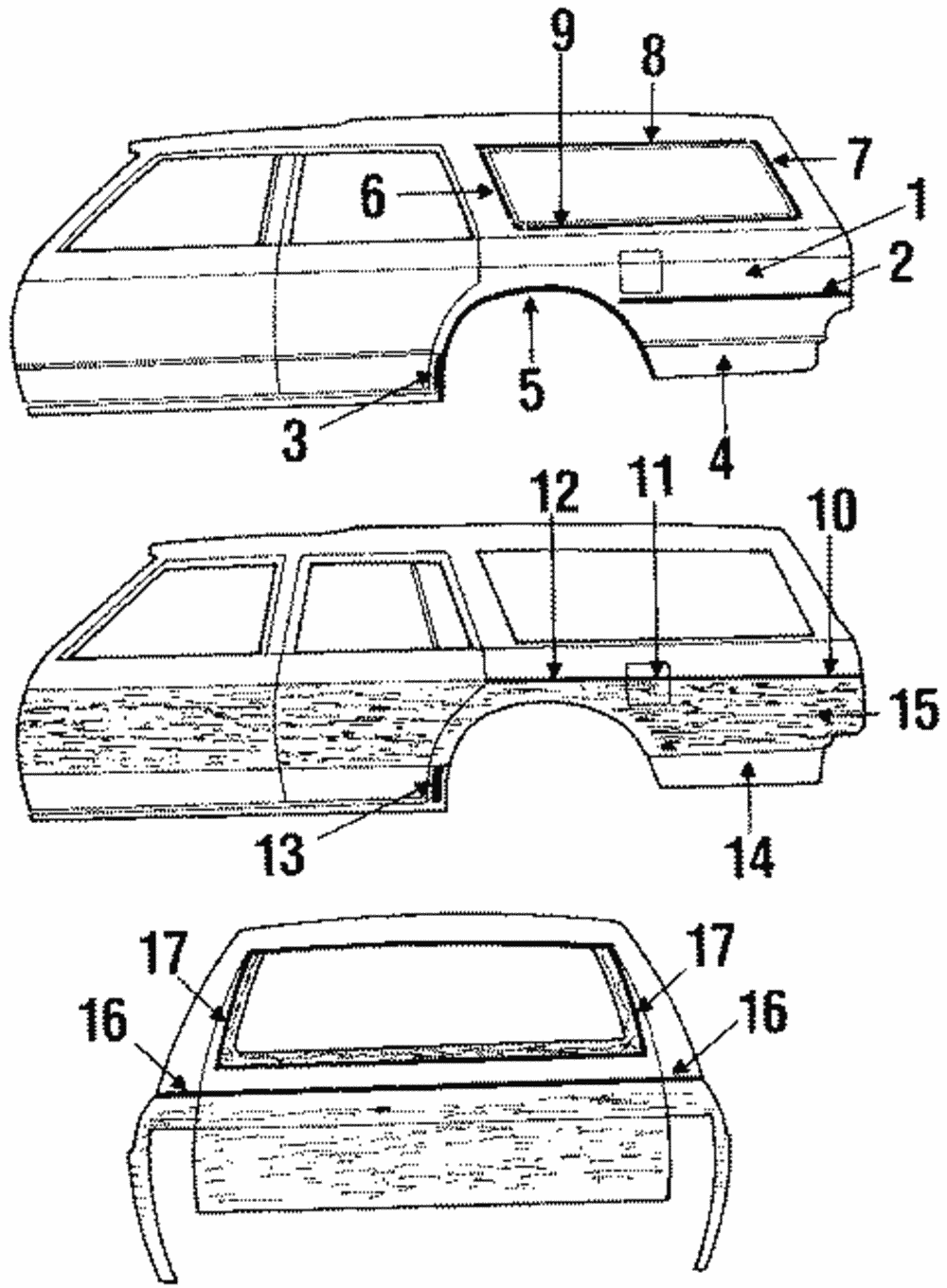 Molding Kit, R/Q Trfer Lower Rear  Fin - GM (20499466)