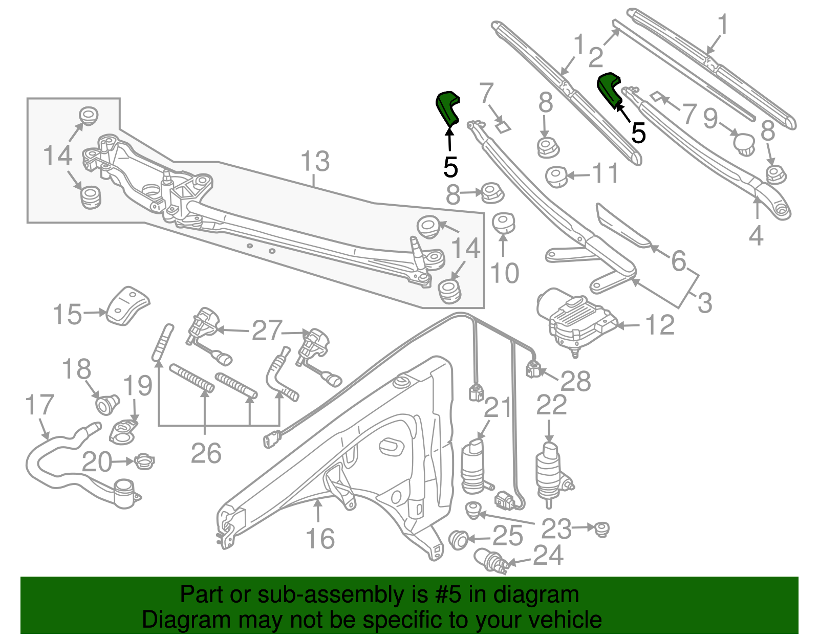 Wiper Arm Cap - Volkswagen (7L0-955-235-B)