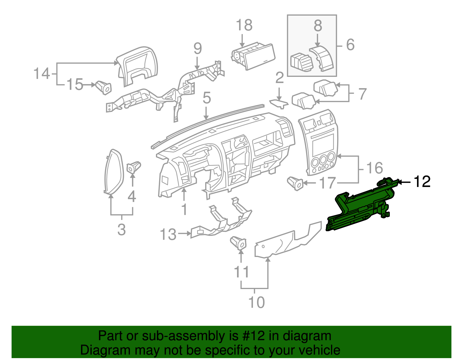 Instrument Panel Passenger Knee Bolster Reinforcement (15893034)
