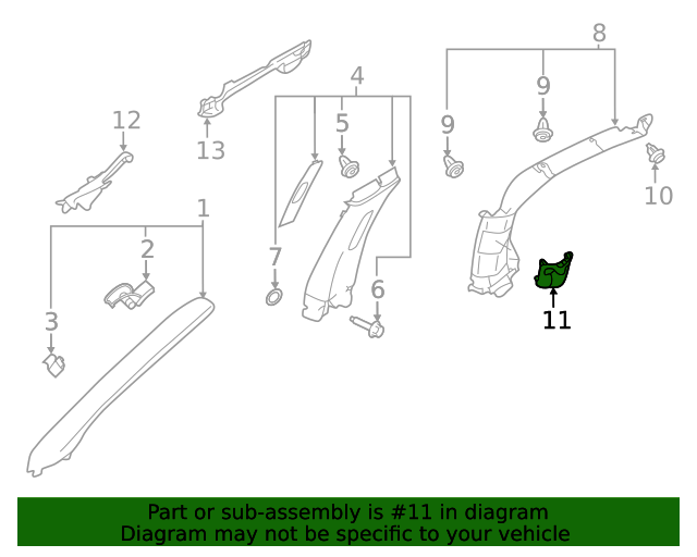 94070XC00AME Seat Belt Cover 20192021 Subaru Ascent World OEM Parts Subaru