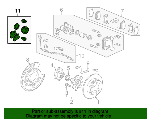 20072016 Honda Caliper Set, Rear 01473SZ3A01 OEMAcuraPart
