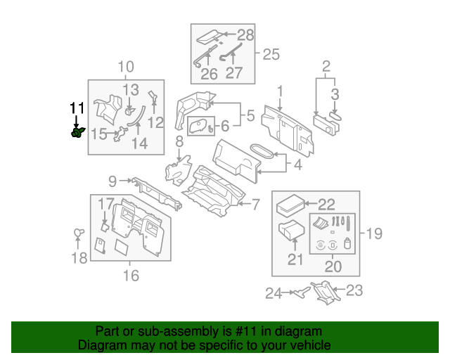19892020 Mazda Body CPillar Trim Panel Clip GJ2168885B02