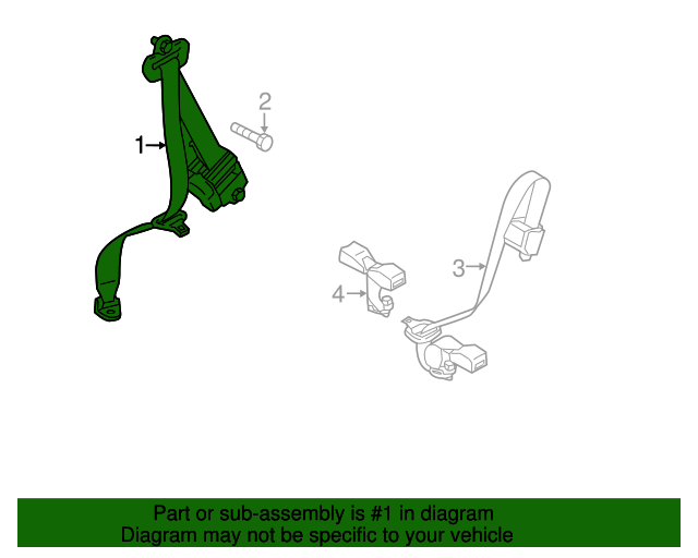 20112014 Mazda 2 Seat Belt Assembly D6Y15779001 MazdaParts