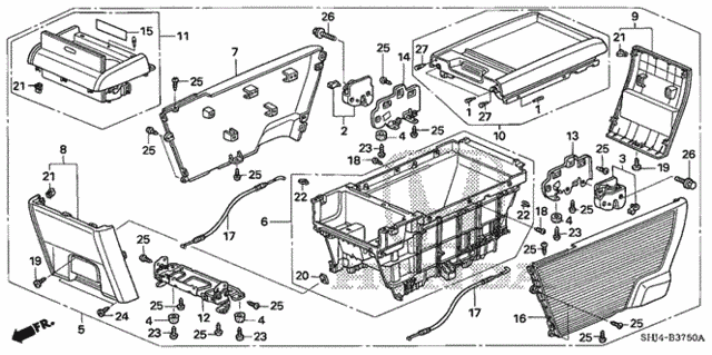 2005-2007 Honda Odyssey Console Assembly, Detachable *NH361L* (Gray)  83400-SHJ-A01ZG | Honda Parts Online