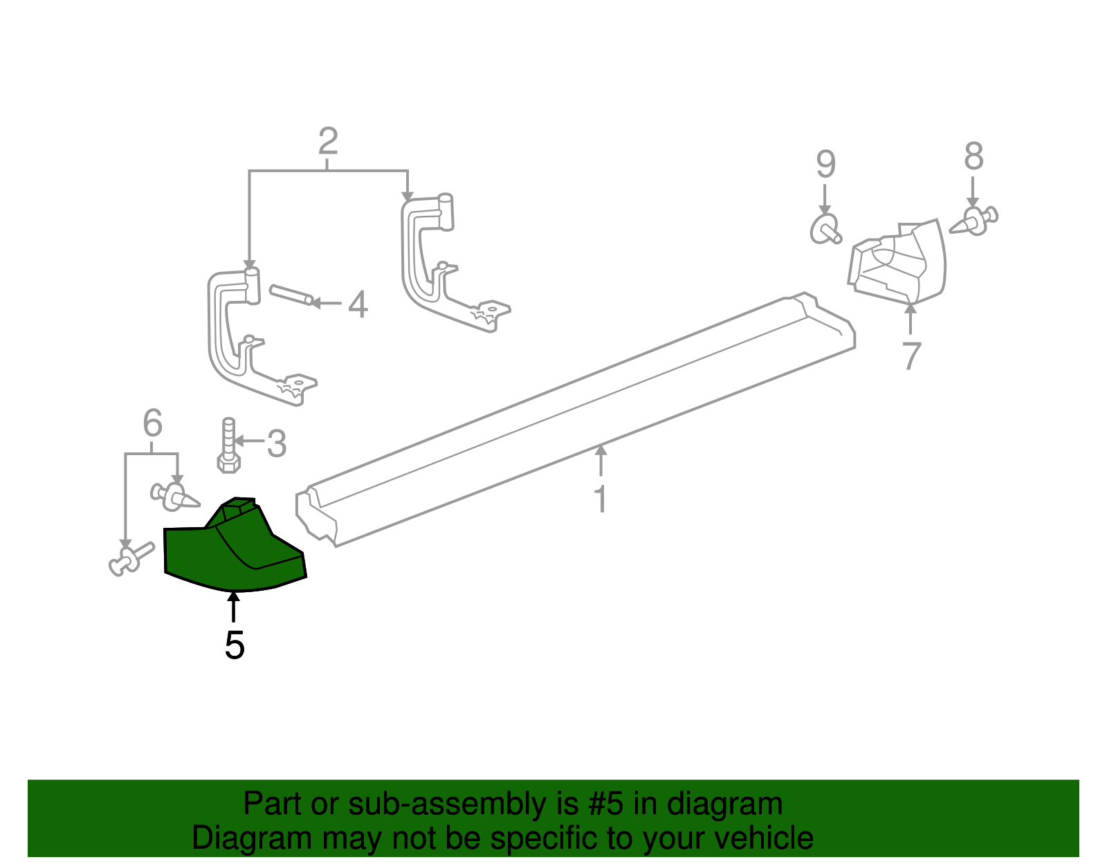 Extension Assembly, Asst Step Front *Paint To Mat - Cadillac (89044568)