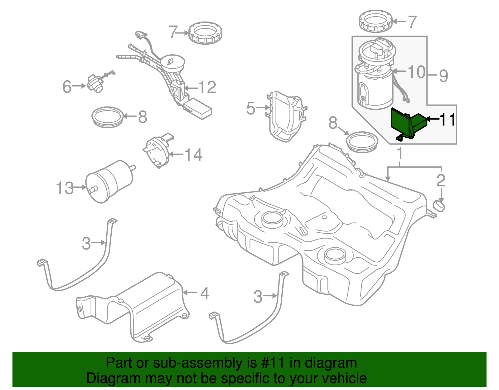 Fuel Sender Unit - Volkswagen (8L9-919-673-K)