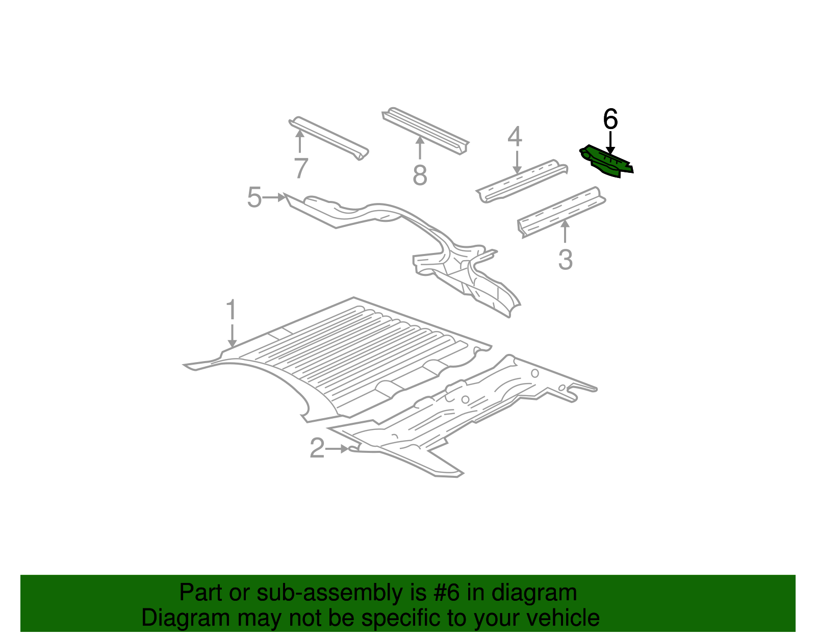 Passenger Side Underbody Side Rail Number 2 Outrigger - GM (88944084)