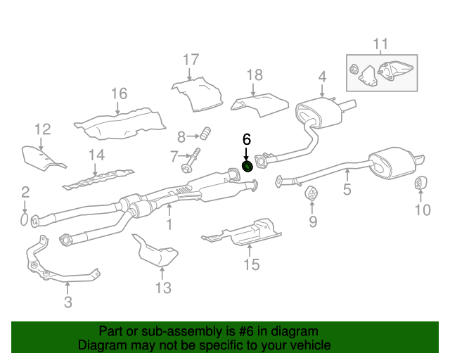 20132023 Lexus Muffler & Pipe Gasket 174510D132