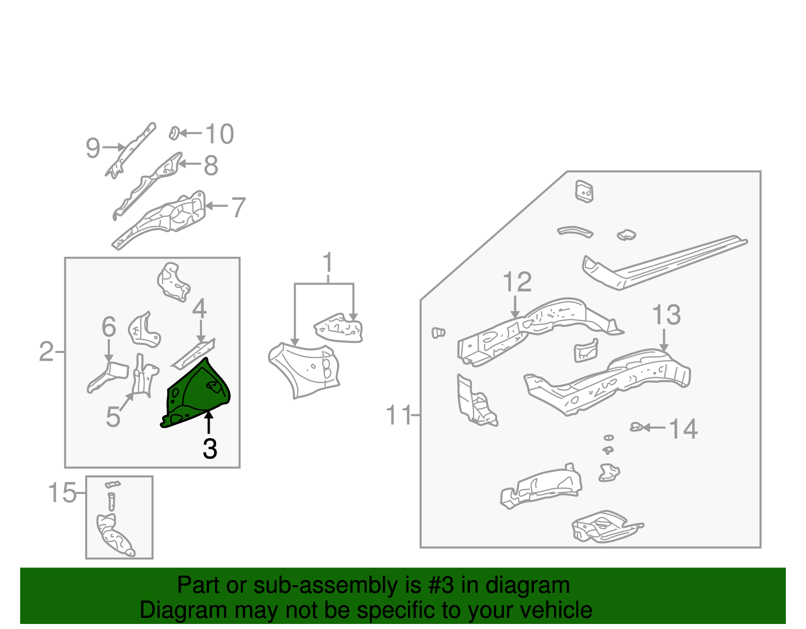Front Driver Side Wheelhouse Front Panel - GM (25697421)