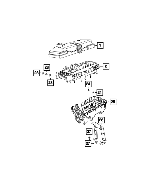 Genuine Chrysler 5127783AB Power Distribution Center Cover Genuine Chrysler 5127783AB Power Distribution Center Cover