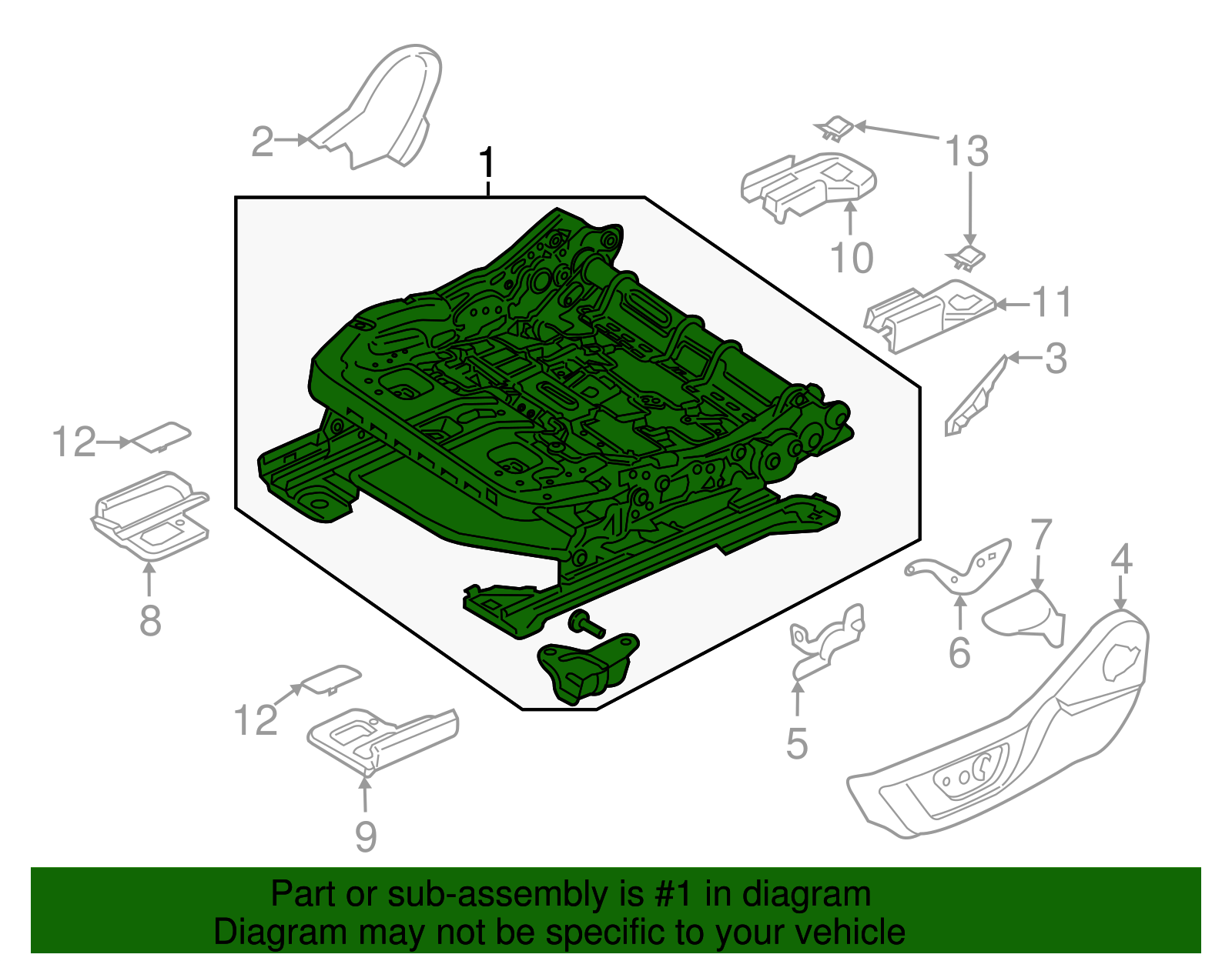 Seat Track - Ford (FR3Z-6361705-E)