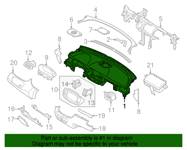 20162020 Kia Sorento Crash Pad Assembly Main 84710 C5000WK QuirkParts