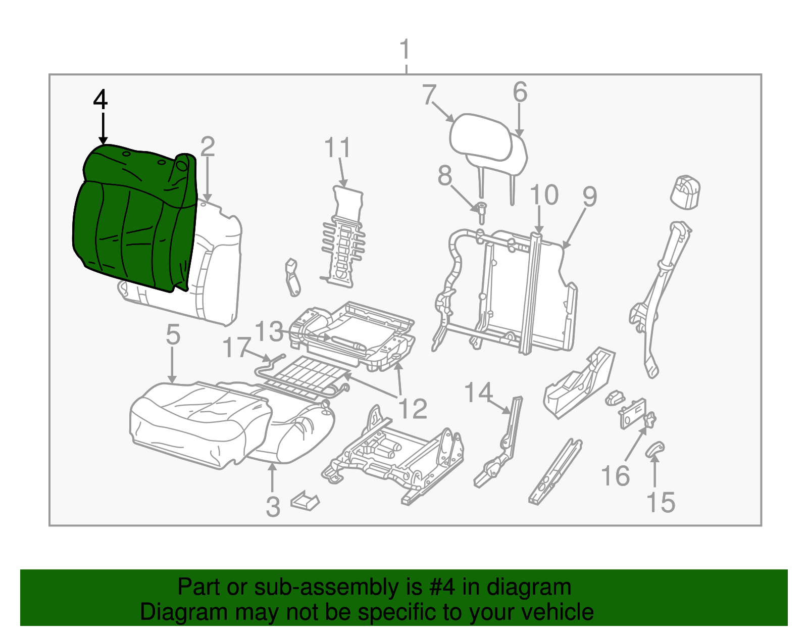 Seat Back Cover - GM (89044800)