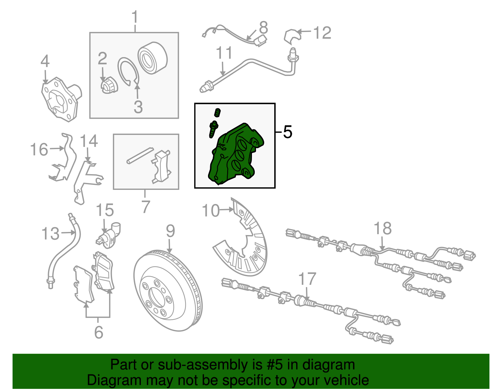 Caliper - Volkswagen (7L6-615-123-T)
