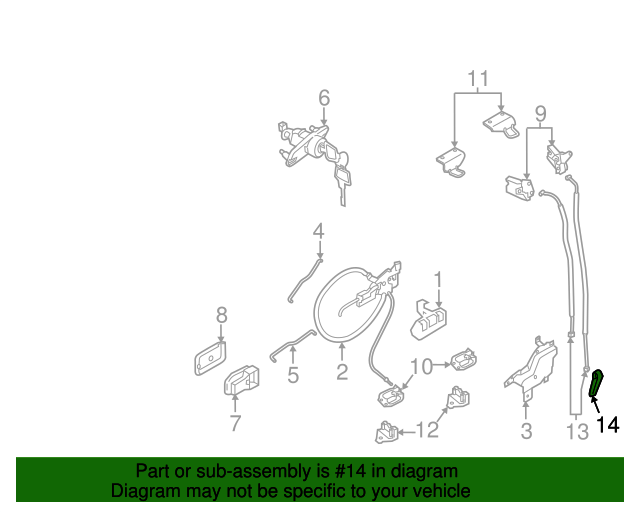 20132020 Nissan NV200 Release Handle Driver's Side (LH) 906103LM0D