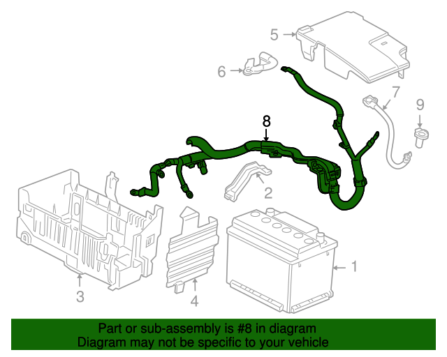 20112016 Chevrolet Positive and Negative Battery Cable Assembly 39003904 GM