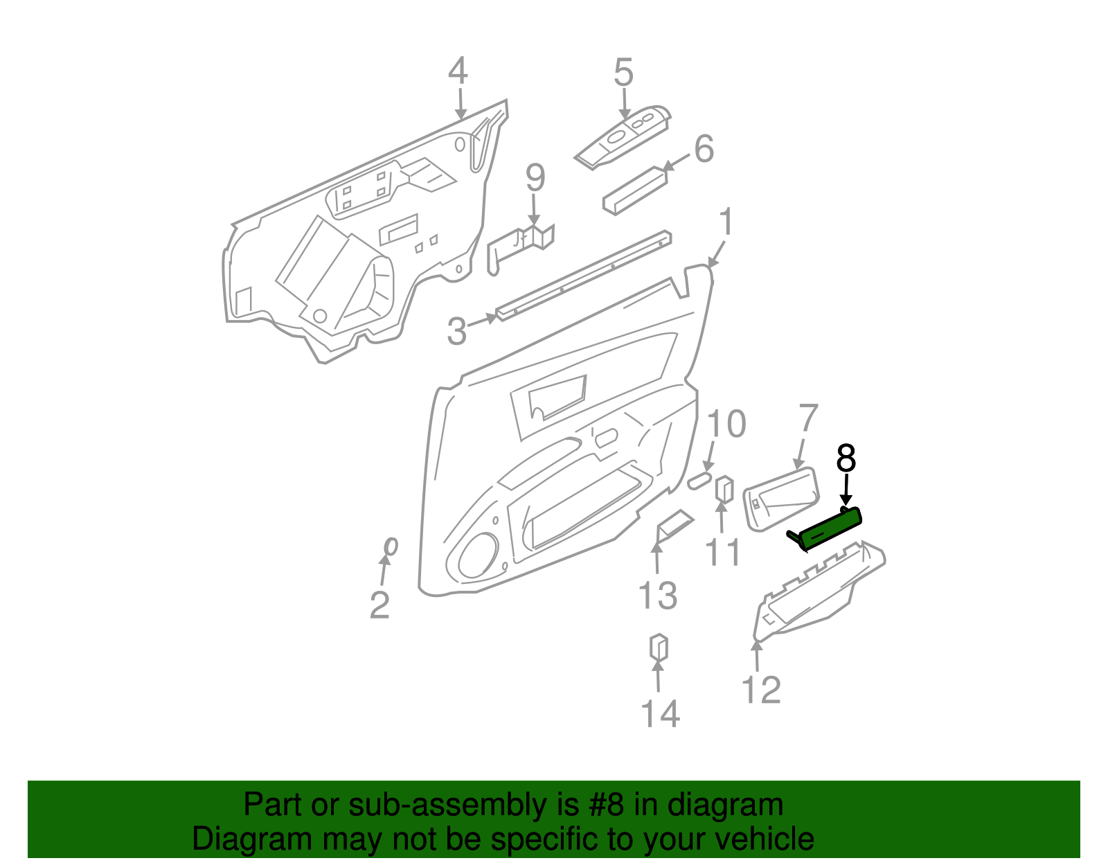 Handle Assembly, Front S/D Pull (W/Burl Walnut)(*Cashmere - Cadillac (89046414)