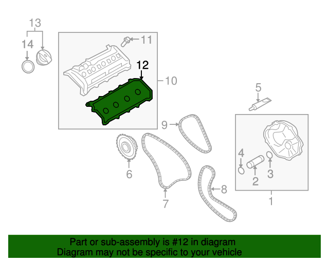 20052008 Volkswagen Touareg Valve Cover Gasket 079103483R VW