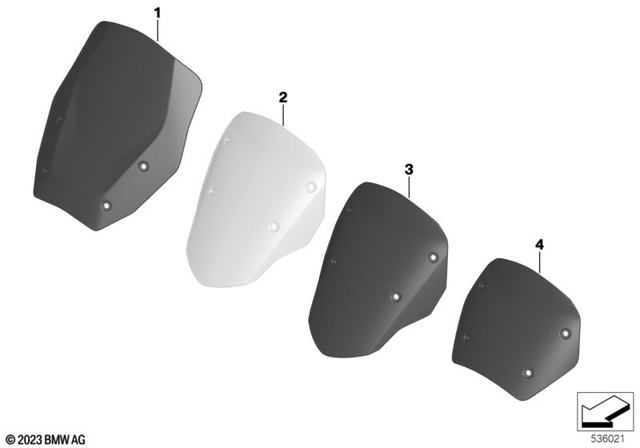 46637108625 - Sport Windscreen 2022-2024 BMW-Motorrad R 1300 GS  