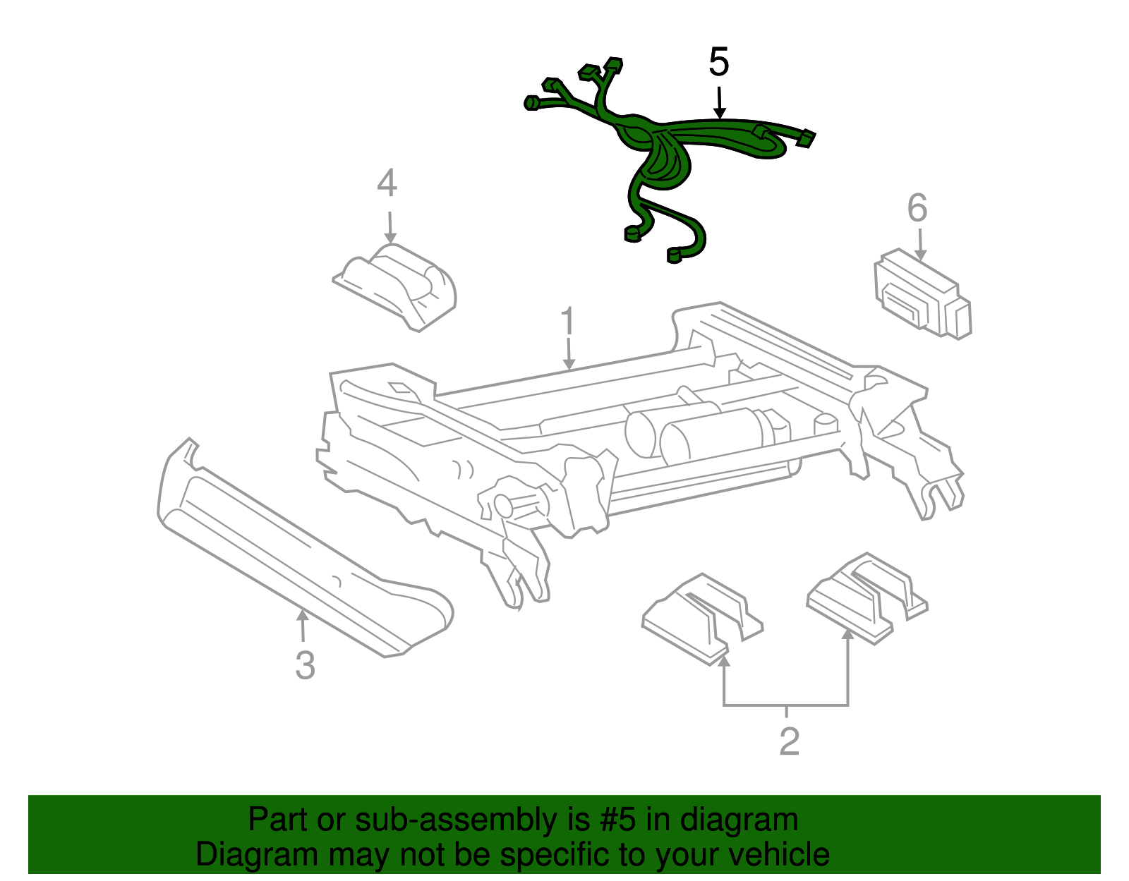Harness Assembly, D/Seat Adjuster Wrg 6WAY Power - GM (88899110)