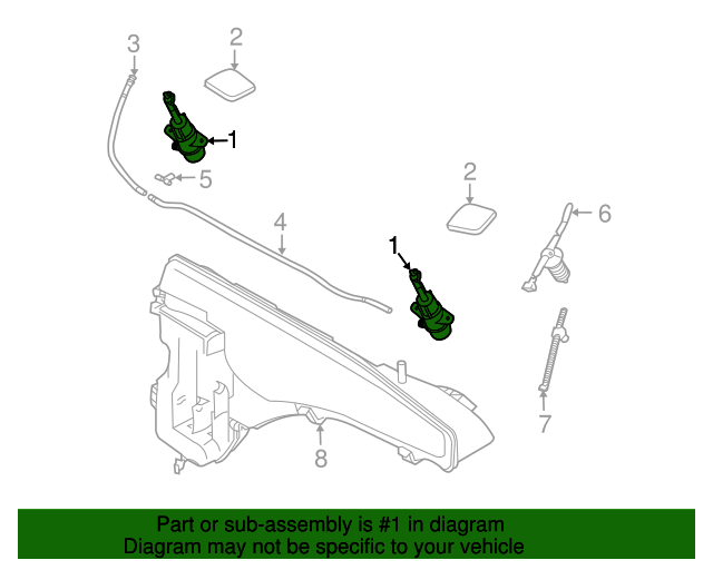 Genuine BMW 61677173851 Washer Nozzle FREE Shipping on Most