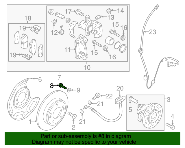20072019 Kia Disc Brake Caliper Bracket Mounting Bolt 517112E000