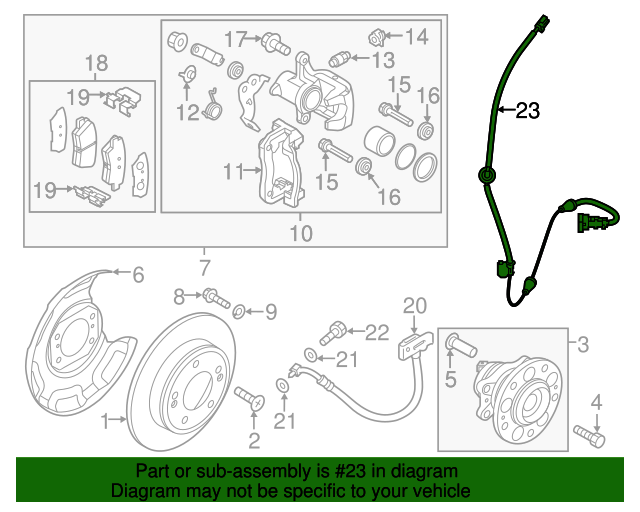 CABLE for REAR Left ABS Wheel Speed Sensor 91920B2000 for KIA SOUL 2014-2019