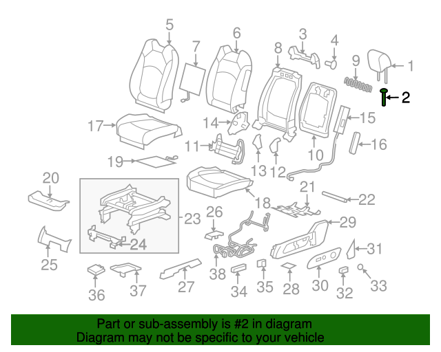 20132017 Buick Enclave Headrest Guide 22950638