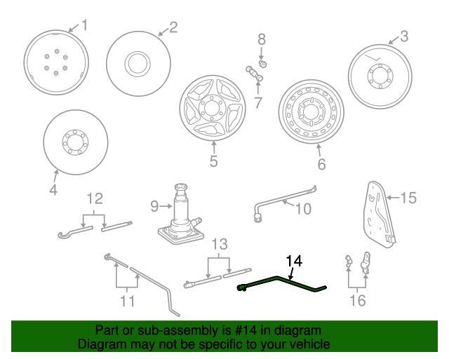 19952004 Toyota Floor Jack Handle 0911304020 Toyota Parts Center