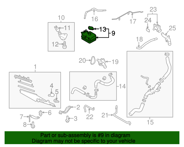 LFG115350C 20062015 Mazda MX5 Miata Reservoir Tank Sub Radiator
